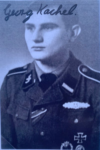 Georg Kachel: Close Combat Clasp in Gold, 2. SS-Pz. Div. Das Reich. Hand Signed Photo