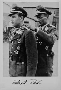 Helmut Fickel - Knight's Cross holder with Schlacht-Geschwader 2 "Immelmann". Hand Signed Photo