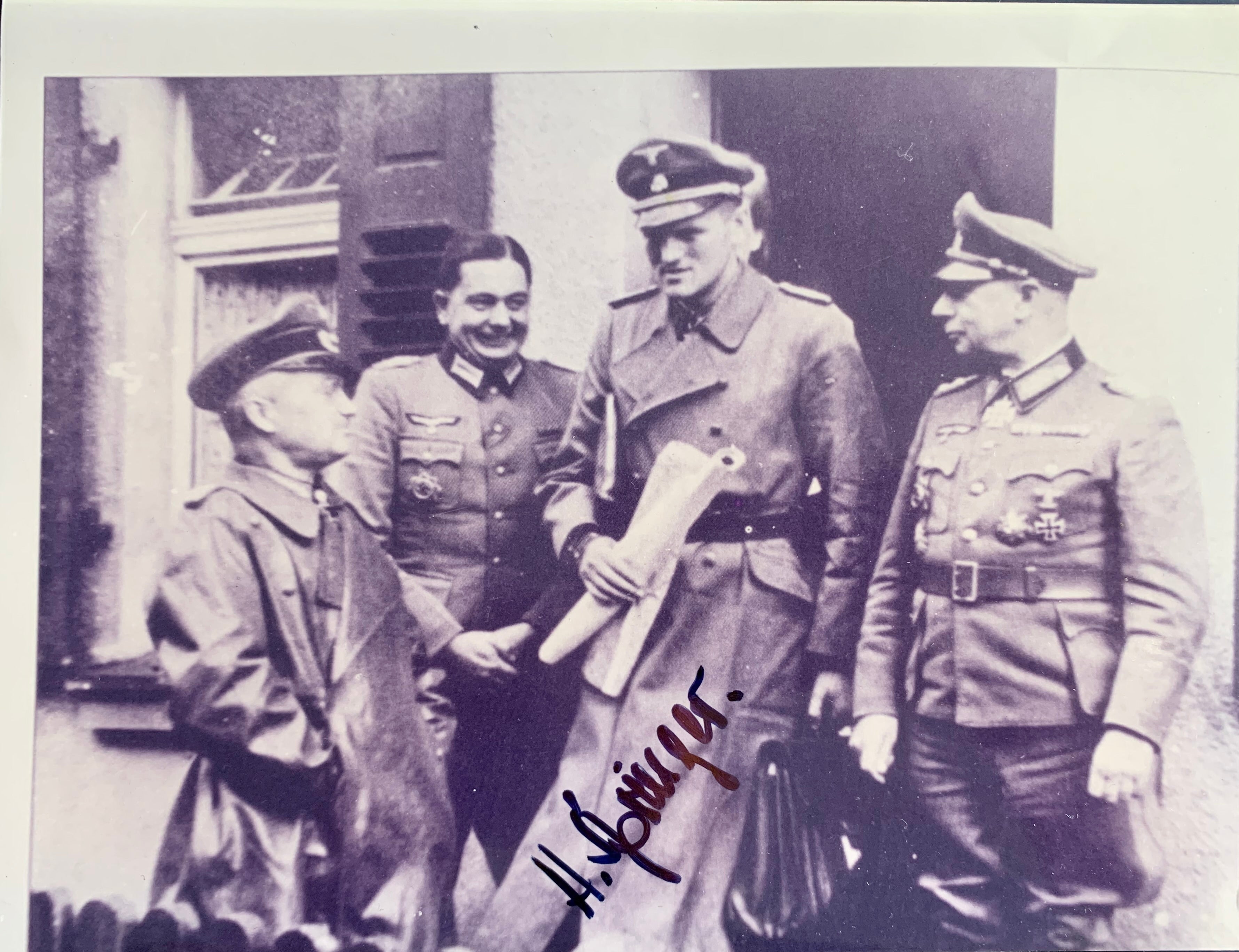 Heinrich Springer: Knights Cross holder with the Leibstandarte SS-Adolf Hitler. Hand signed photo