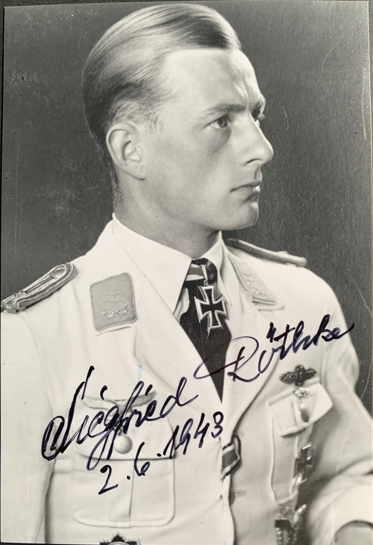 Siegfried Röthke - Knight's Cross Holder with KG4 "General Wever". Hand Signed Photo