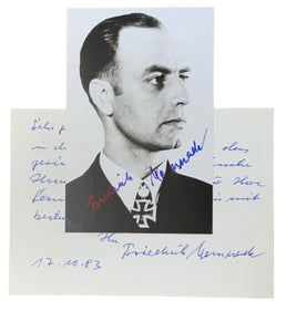 Friedrich Kemnade: 3. Schnellboots Flotille, Hand Signed Photograph and Letter