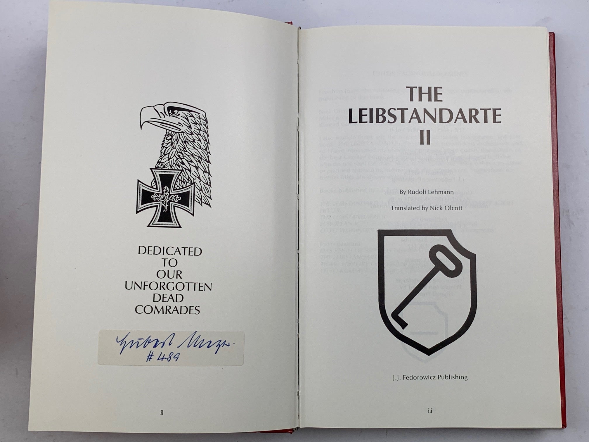 The Leibstandarte Fedorowicz English Editions - Multi-signed veteran set