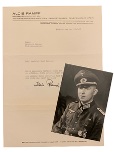 Alois Rampf: Knight's Cross Holder with the Pionier Bataillon 88: Hand Signed Photograph Grouping