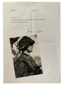 Gunther Adam - 9. SS-Panzer Division 'Hohenstaufen' - signed photo and signed letter
