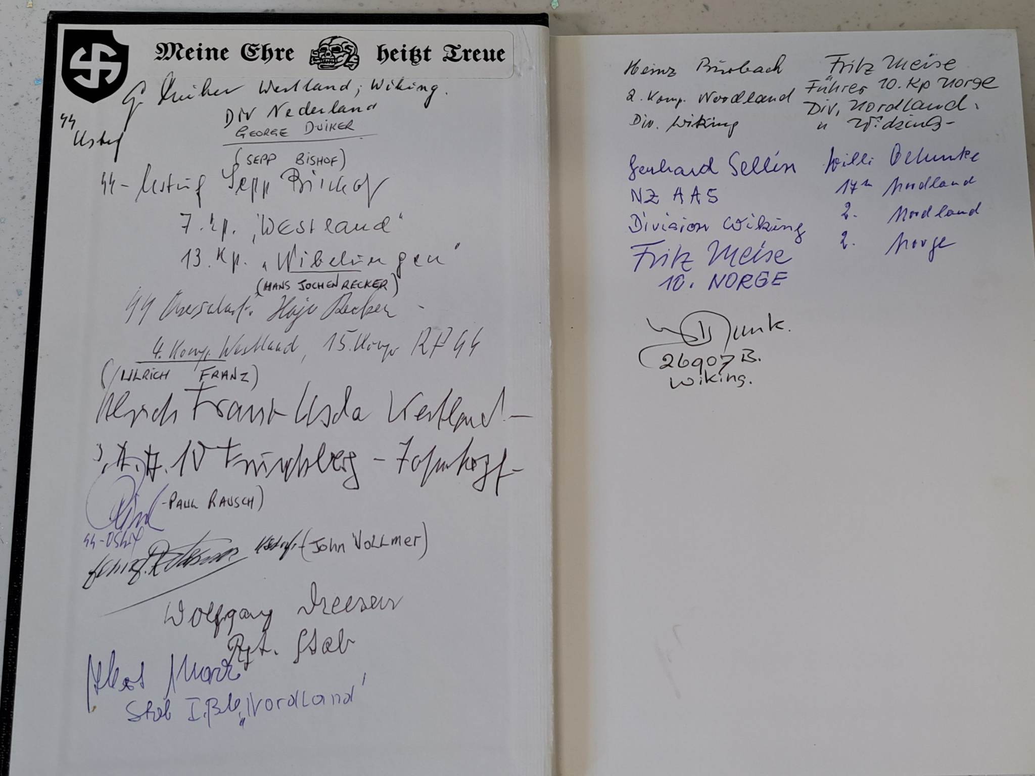 European Volunteers - 5. SS-Panzer Division Wiking - Waffen-SS Veteran Multi-signed book