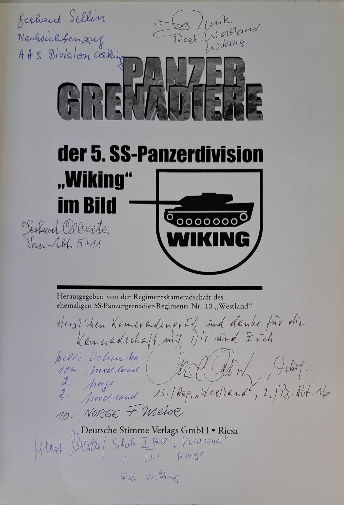 Wiking im Bild - Waffen-SS Veteran Multi-signed book