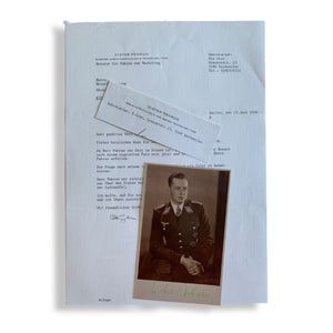 Dieter Pekrun - Knight's Cross Holder with Stuka-Geschwader 2 "Immelmann". Hand Signed Photo, Letter, Address Label
