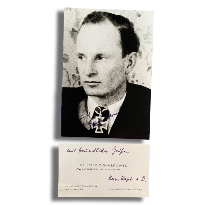 Felix Zymalkowski: 8. Schnellboots Flotille Commander Hand Signed Photograph & Address Card