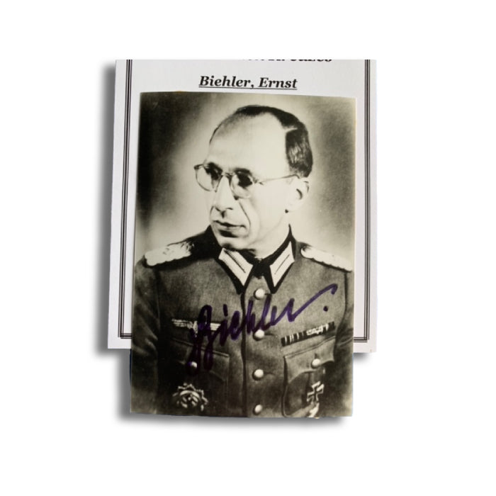 General Major Ernst Biehler Hand Signed Photograph