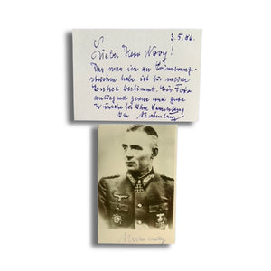 General Leutnant Carl Rodenburg Hand Signed Photograph & Letter