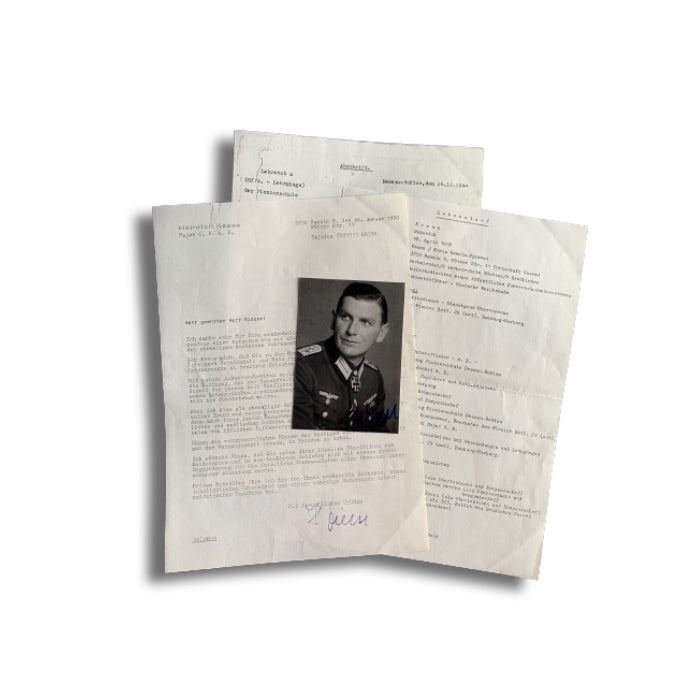Heinrich Keese (Oakleaves): Pioneer Battalion 20 (mot.): Hand Signed Photograph & Letter
