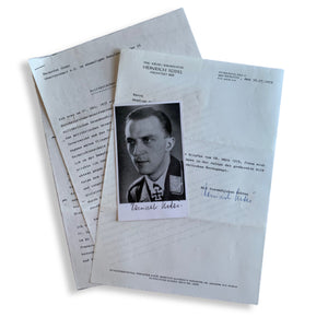 Heinrich Südel - Knight's Cross holder with KG55. Hand Signed Photo, Signed Letter & 2-Page Lebenslauf