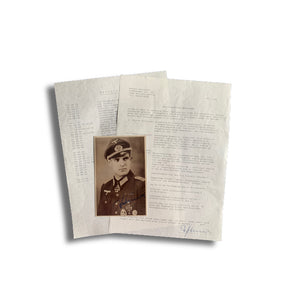 Werner Beschnidt: Panzer Abteilung 103: Hand Signed Photograph &  Letter