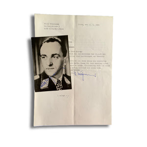 Willy Kroymanns: Fallschirmjäger Regiment Hand Signed Photograph & Letter